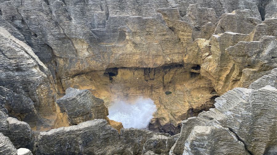 A blowhole making a bit of an effort to impress